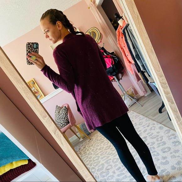 Barefoot Dreams Cozy Chic Lite Open Front Cardigan Purple Sz XXS/XS - Picture 12 of 14